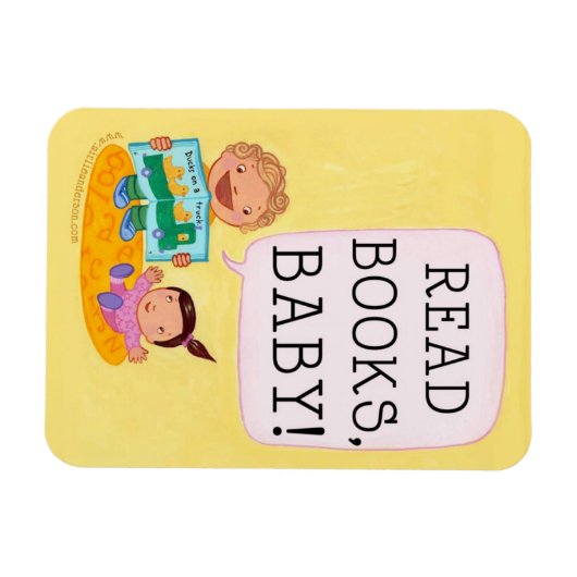 Lees boeken, Baby! magneet (Horizontaal)