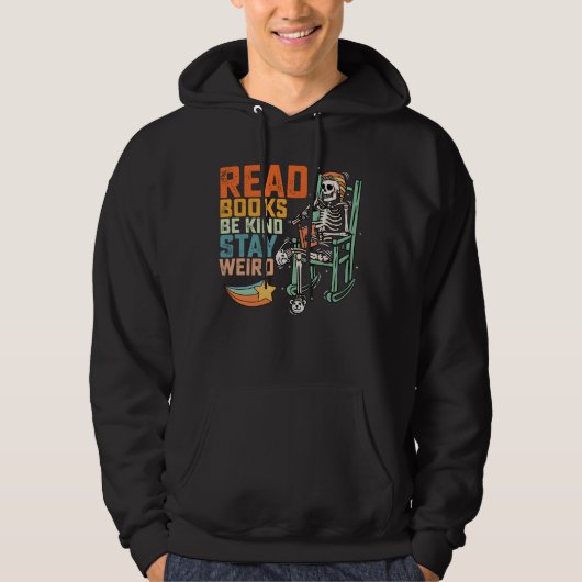 Lees boeken Be Kind Stay Weird Skelet Hoodie (Voorkant)