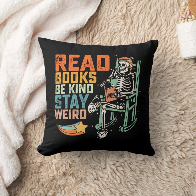 Lees boeken Be Kind Stay Weird Skelet Kussen (Deken)