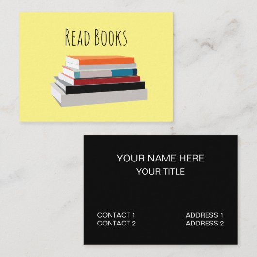 Lees boeken Boek Lover Visitekaartje (Voorkant / Achterkant)