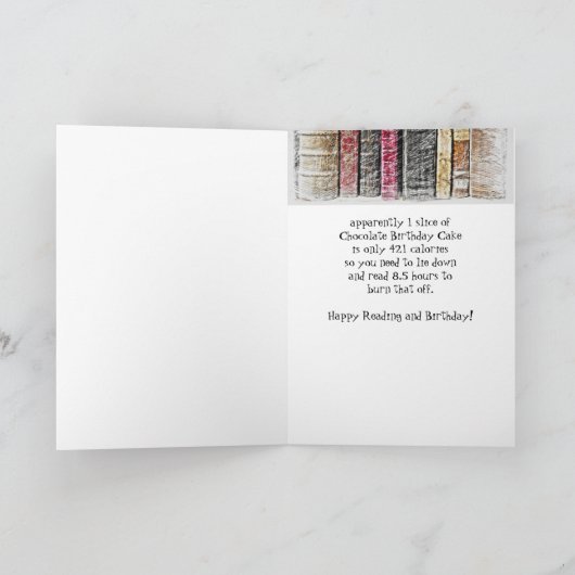 Lees Boeken Chocolate Birthday Cake Calories Kaart (Binnen)