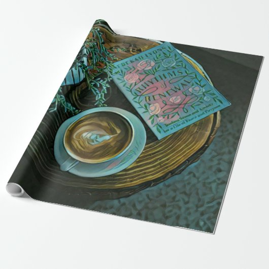 Lees Boeken, Drink Koffie Cadeaupapier (Uitgerold)