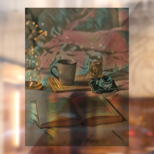 Lees Boeken, Drink Koffie Raamsticker (Vel 2)