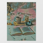 Lees Boeken, Drink Koffie Raamsticker (Vel)