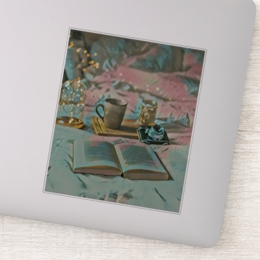 Lees Boeken, Drink Koffie Sticker (Detail)