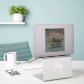 Lees Boeken, Drink Koffie Sticker (Laptop op bureau)