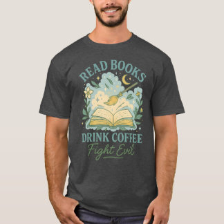 LEES BOEKEN DRINK KOFFIE T-SHIRT