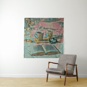 Lees Boeken, Drink Koffie Wandkleed
