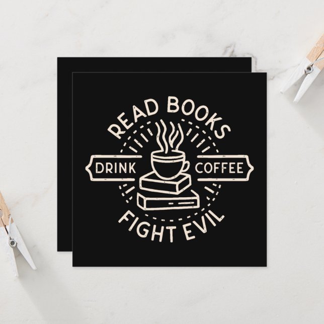 Lees boeken drink koffiegevecht kwaad (Voorkant / Achterkant in situ)