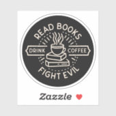 Lees boeken drink koffiegevecht kwaad sticker (Vel)