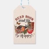 Lees boeken, Drink Tea & Be Happy Cadeaulabel (Achterkant)