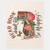 Lees boeken, Drink Tea & Be Happy Fleece Deken (Voorkant)