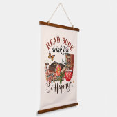 Lees boeken, Drink Tea & Be Happy Hangend Wandkleed (Gebogen)