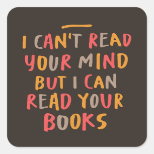 Lees boeken Mind Reader Grappig Vierkante Sticker