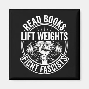 Lees boeken til gewichten vecht fascisten lezende  magneet