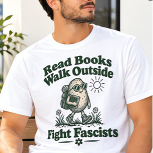 Lees Boeken Wandel Buiten Vecht Fascisten T-shirt