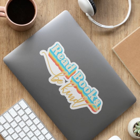 Lees boeken Wees aardig Retro  Sticker