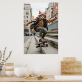 Lees Cat Skateboard Art Print (Keuken)