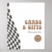 Lees Cool Dude Boy's Geruite Retro Gifts Teken Poster (Voorkant)