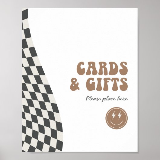 Lees Cool Dude Boy's Geruite Retro Gifts Teken Poster (Voorkant)