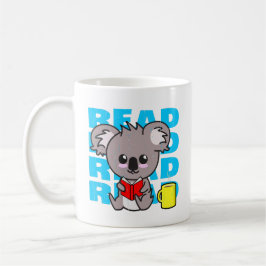 Lees: Cute Koala Reading Book & Coffee Mok