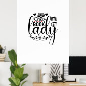 Lees de Art Crazy Book Lady Poster (Thuiskantoor)
