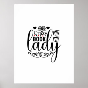 Lees de Art Crazy Book Lady Poster
