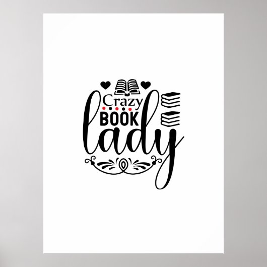 Lees de Art Crazy Book Lady Poster (Voorkant)