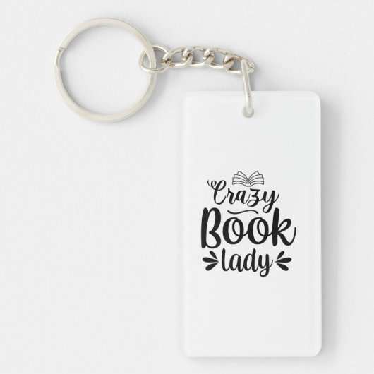 Lees de Art Crazy Book Lady Sleutelhanger (Voorkant)