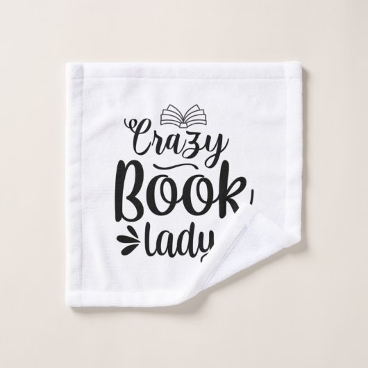 Lees de Art Crazy Book Lady Washandje (Wasdoekje)