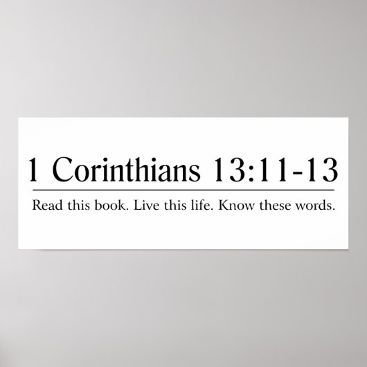 Lees de Bijbel 1 Corinthians 13:11-13 Poster (Voorkant)