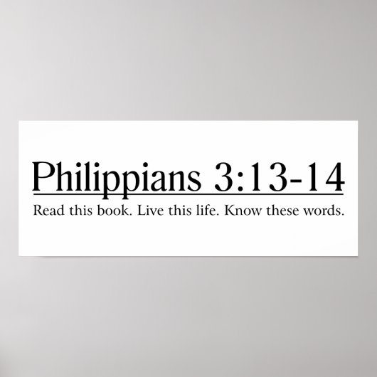 Lees de Bijbel Filippijnen 3:13-14 Poster (Voorkant)