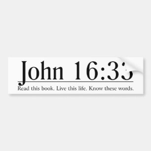 Lees de Bijbel John 16:33 Bumpersticker