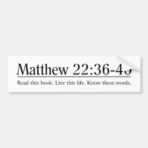 Lees de Bijbel Matthew 22:36-40 Bumpersticker