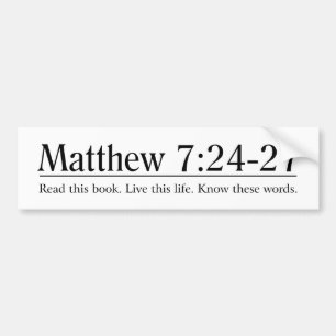 Lees de Bijbel Matthew 7:24-27 Bumpersticker