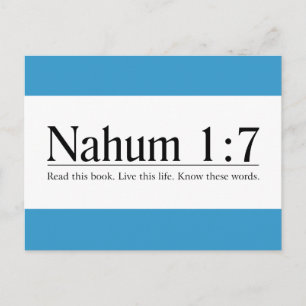 Lees de Bijbel Nahum 1:7 Briefkaart
