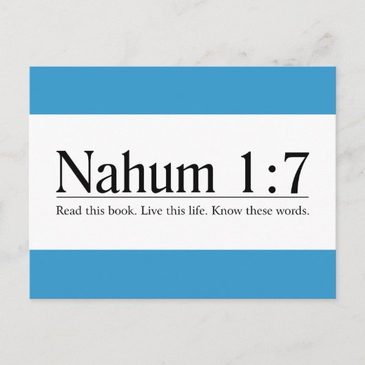 Lees de Bijbel Nahum 1:7 Briefkaart (Voorkant)