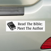 Lees de Bijbel. Ontmoet de auteur Bumpersticker (Op auto)
