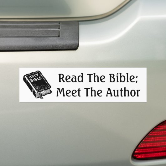 Lees de Bijbel. Ontmoet de auteur Bumpersticker (Op auto)