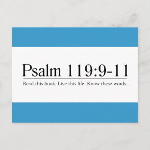 Lees de Bijbel Psalm 119:9-11 Briefkaart