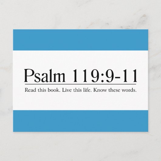 Lees de Bijbel Psalm 119:9-11 Briefkaart (Voorkant)