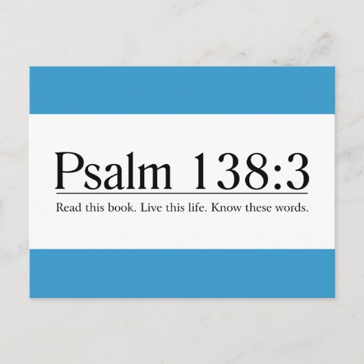 Lees de Bijbel Psalm 138:3 Briefkaart (Voorkant)