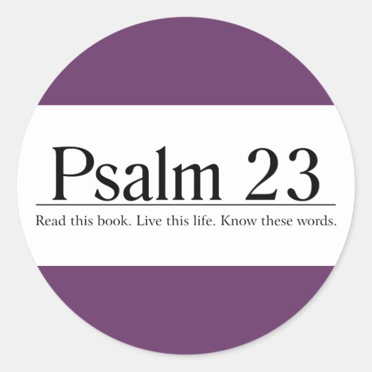 Lees de Bijbel Psalm 23 Ronde Sticker (Voorkant)