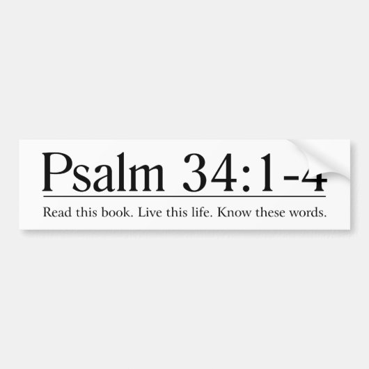 Lees de Bijbel Psalm 34:1-4 Bumpersticker (Voorkant)