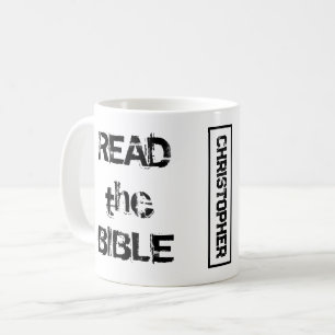 Lees de Bijbel wit en zwart Koffiemok