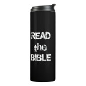 Lees de Bijbel zwart en wit Thermosbeker (Gedraaid links)