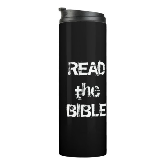 Lees de Bijbel zwart en wit Thermosbeker (Geroteerd rechts)