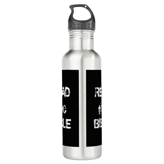 Lees de Bijbel zwart Waterfles (Achterkant)