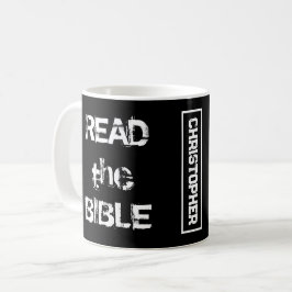 Lees de Bijbel zwart-wit Koffiemok