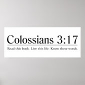 Lees de Bijbelcolossians 3:17 Poster (Voorkant)